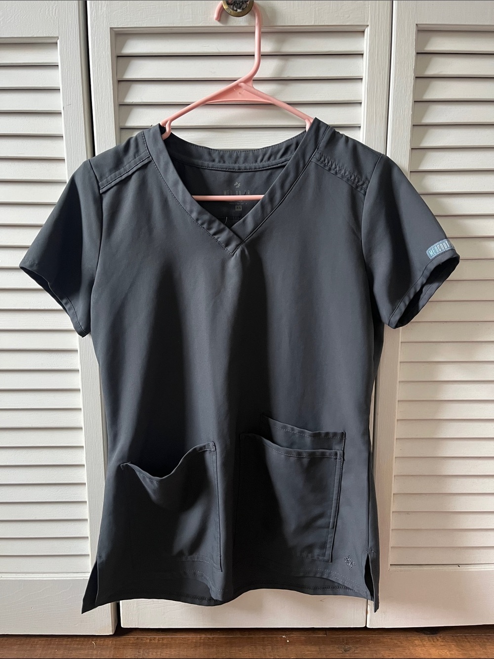 Pewter (Grey) 3-Pocket Med Couture Scrub Top